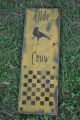 Mustard Yellow Wood Olde Crow Sign / Game Board Country Primitive Folk Art Primitives photo 4