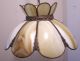 Vintage Large1950 - 60s Bronze Slag Glass Dome Chandelier Light Fixture Chandeliers, Fixtures, Sconces photo 3