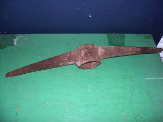 Antique/primitive/old Forged Iron Farm/mining/railroad Pick Axe Tool/no Handle photo