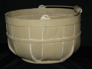 Antique Painted Wooden Apple Basket/ Paint photo