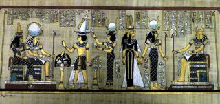 Egyptian Papyrus Handmade Painting 30x80 Cm.  Size (12 