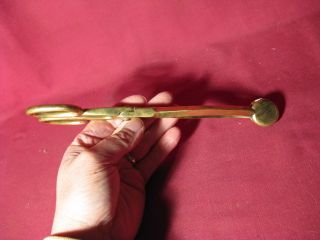 19th C Antique Brass Hearth Tongs photo