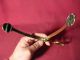 19th C Antique Brass Hearth Tongs Metalware photo 3