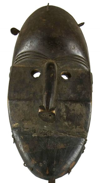 Antique Carved Wood & Iron Dan People Face Mask,  Ivory Coast,  African photo