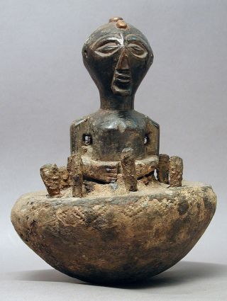 African Magical Songye Fetish Statue Ceramic Pottery Divination Dr Congo Ethnix photo