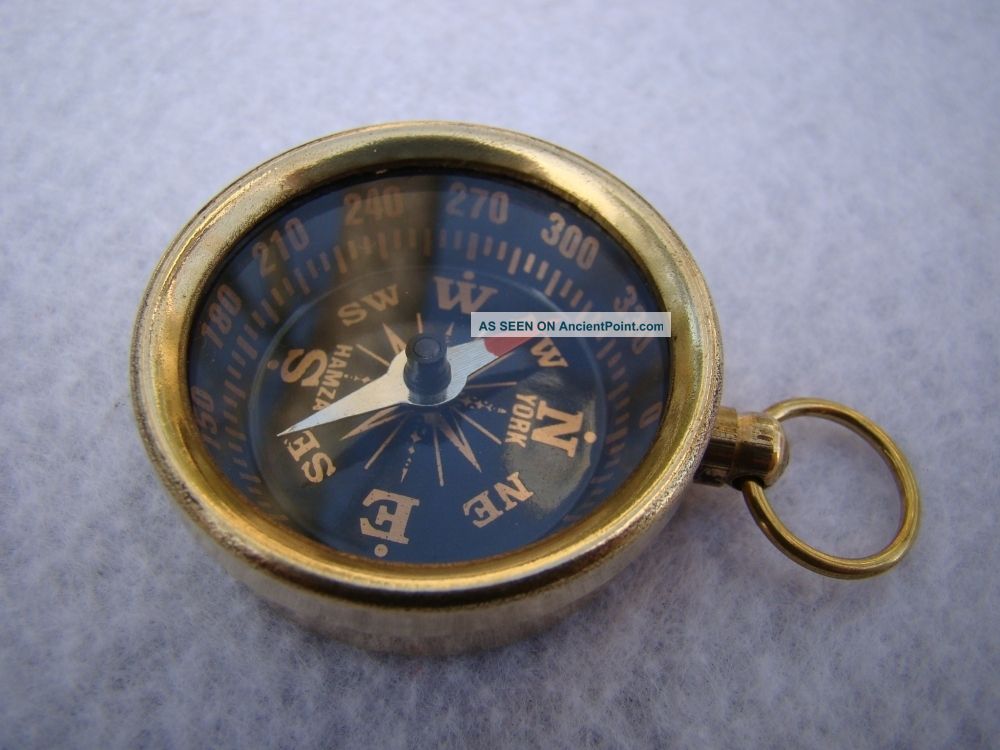 Brass Pocket Compass Magnetic Nautical Maritime Camping Compasses photo