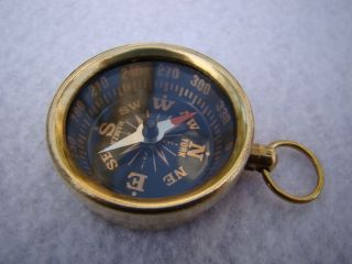 Brass Pocket Compass Magnetic Nautical Maritime Camping photo