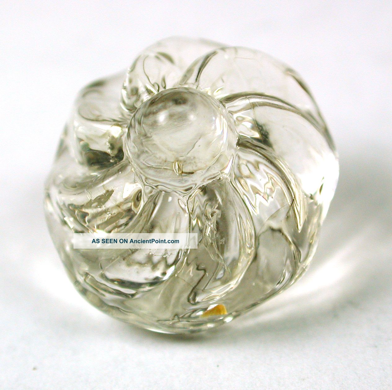 Antique Charmstring Glass Button Swirled Crystal Candy Mold W/ Swirl Back Buttons photo