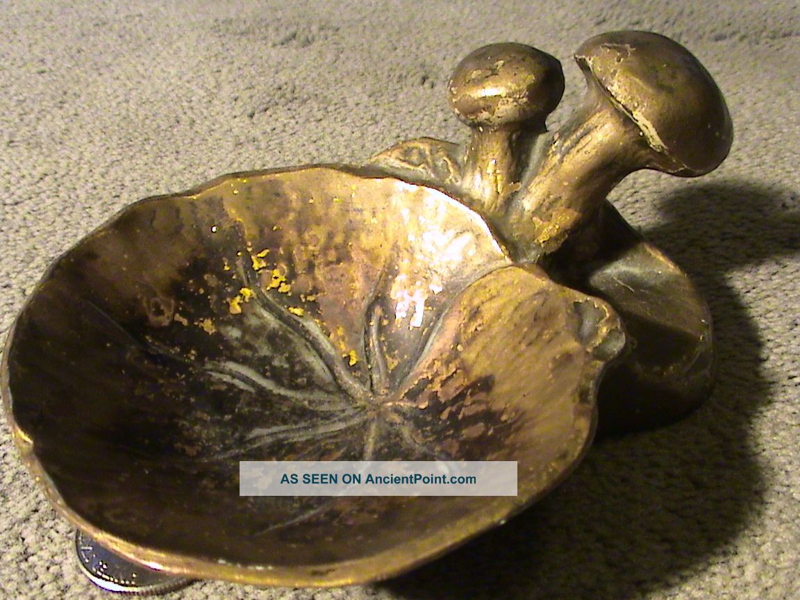 Mcclelland Barclay Signed Art Deco Bronze Mushroom And Lily Pad Tray Art Deco photo