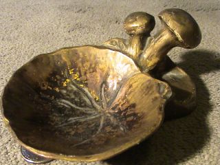 Mcclelland Barclay Signed Art Deco Bronze Mushroom And Lily Pad Tray photo