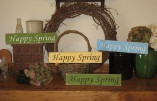Happy Spring - Wood Sign - Small Wall Shelf Easter Decor photo