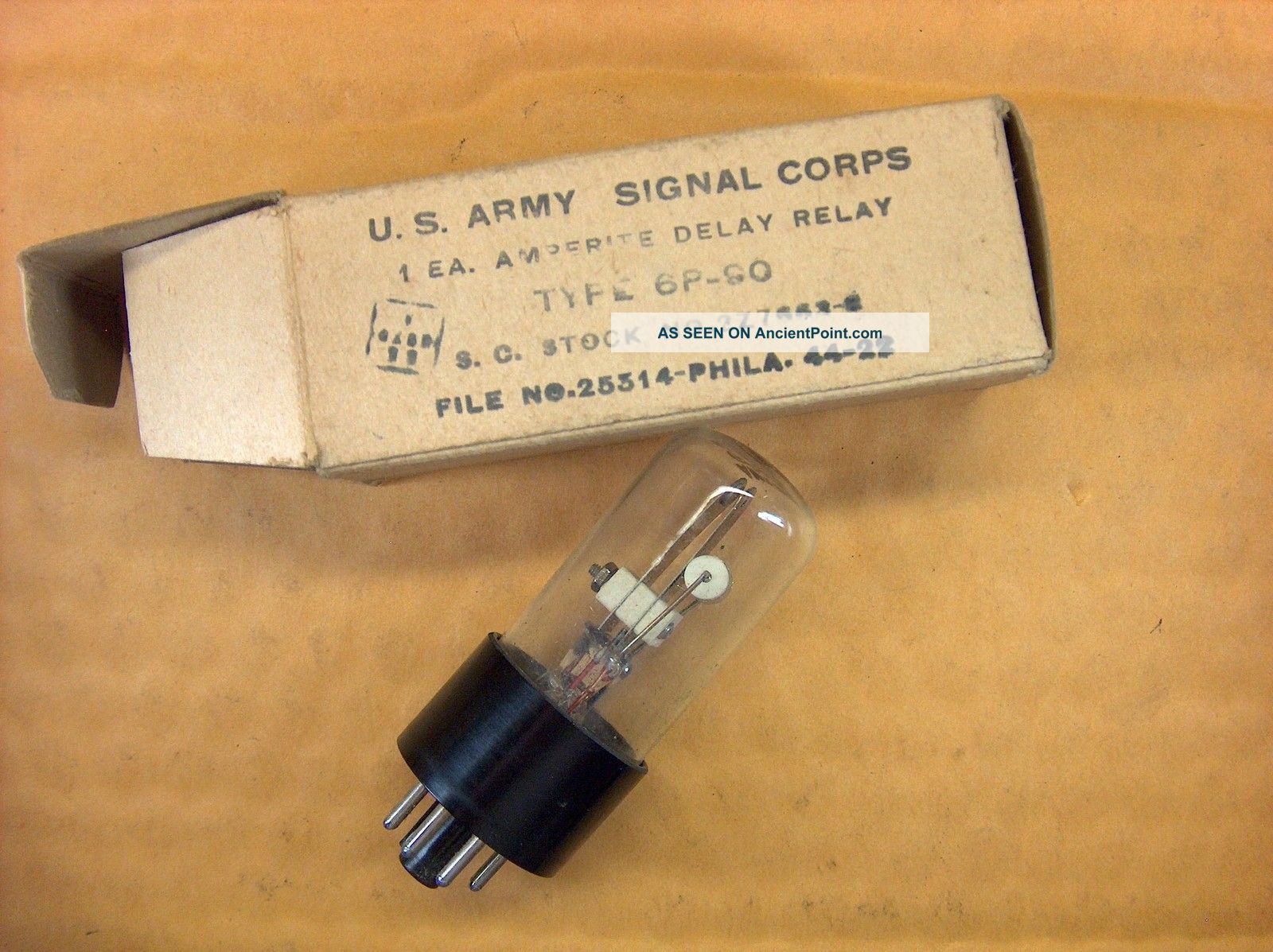 Vtg Amperite Electron Vacuum 6p - 90 Radio Cb Relay Tube U S Army Signal Corps Nos Other photo