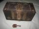 Antique Wooden Box With Key. Other photo 2