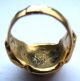 Fine Medieval Era Gold Gilt Ring - Teutonic Cross To Bezel And Shoulders European photo 2