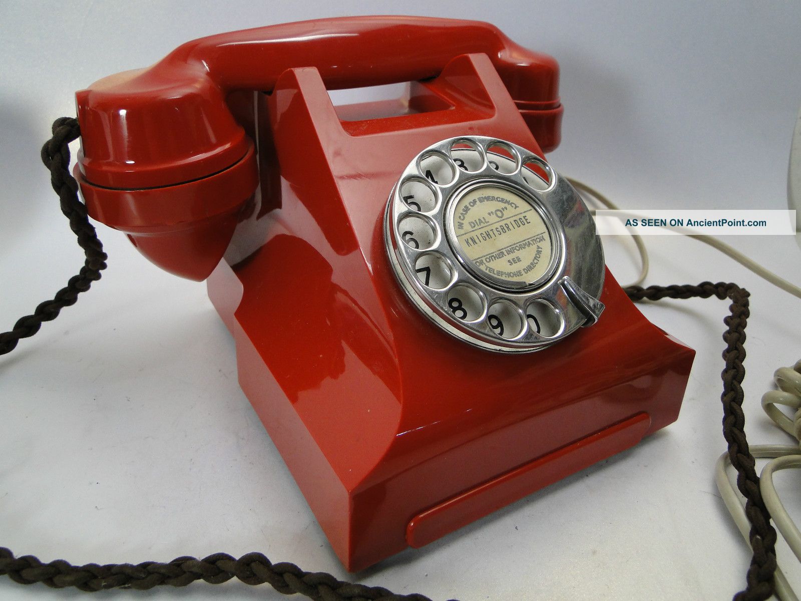 Very Stylish Old Red Bakelite Telephone - Knightsbridge - Rare - L@@k Art Deco photo