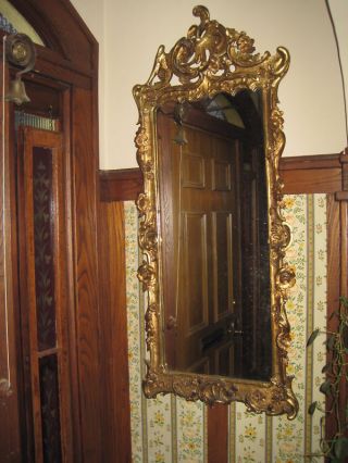 Antique Mirror 19thc Gold Gesso Mirror 54 