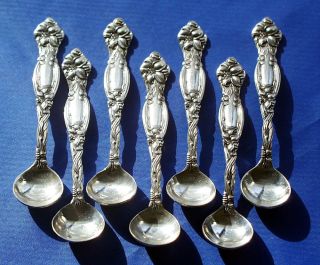 7 International Sterling Frontenac Master Salt Spoons 3 3/8 