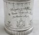 Early Gorham Sterling Mug Freemason Masonic Union Lodge No.  7 5.  1oz Cups & Goblets photo 2
