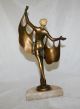 American Antique Art Deco Dancer Statue Sculpture Bronze Bakelite Usa Circa 1920 Metalware photo 2