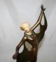American Antique Art Deco Dancer Statue Sculpture Bronze Bakelite Usa Circa 1920 Metalware photo 3