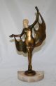 American Antique Art Deco Dancer Statue Sculpture Bronze Bakelite Usa Circa 1920 Metalware photo 4