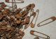 150 Rusty Safety Pins 75 Each Of The 1 - 1/8 And 1 - 1/2 