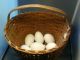 Antique 19th Century American Handmade Splint Basket For Eggs,  Fruit Or Sewing Primitives photo 2