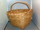 Antique 19th Century American Handmade Splint Basket For Eggs,  Fruit Or Sewing Primitives photo 4