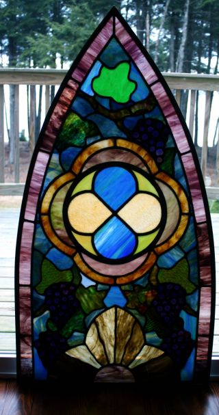 Antique Stained Glass Church Window From Vermont. . photo