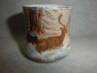 Vintage Tooth Pick Holder Hand Painted With Elk In 20 ' S photo