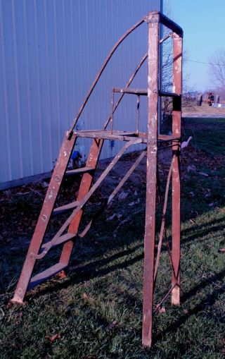 Vintage Painter ' S Step Ladder - Double Paint Platform photo