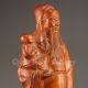 Hand - Carved Chinese Wood Statue - Fortune Taoism Deity & Kid Nr Men, Women & Children photo 2