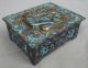 C.  1900 Chinese Export Silver Plate & Raised Enamel Decor Box Foxes Boxes photo 2