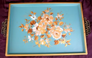 Vtg Antique Hand Painted Tray photo