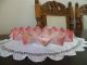 Stunning Antique Victorian 1870 ' S Ruby Milk Glass Hand Painted Fluted Bowl Bowls photo 3