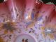 Stunning Antique Victorian 1870 ' S Ruby Milk Glass Hand Painted Fluted Bowl Bowls photo 4