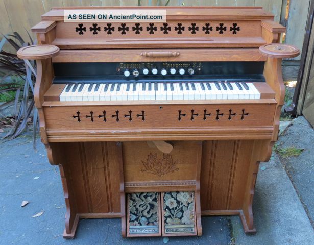 Magnificent Antique Cornish & Co.  (washington,  Nj) Oak Pump Organ From 1880s Keyboard photo