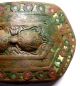 Extremely Rare Carolingian Bronze Decorated Double Buckle Plate - Inlaid Enamel European photo 2