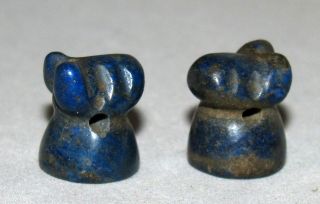 2 Ancient Lapis Lazuli Beads Egyptian Rare Guaranteed Authentic photo
