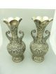 Silver Pair Italian Amphora Vase - 1960 Signed Lavorazione A.  Mano `800` 4.  3kg Silver Alloys (.800-.899) photo 2