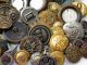 150 Antique Vintage Metal Buttons Victorian Cut Steel Old Steels Brass Picture Buttons photo 3