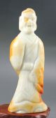 Ancient Chinese Hetian White Jade Hand - Carved Jade Statue Buddha 4.  1 Inch Buddha photo 1