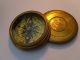 Vintage Style Brass Pocket Compass With Case Other photo 3