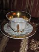 Antique Porcelain Dining Service Plates Cup Set H/p Gilded French Russian Vases photo 9