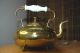 Antique 1920 Brass Plated Granny Teapot Milk Glass Handle Home Decor Kitchenware The Americas photo 1