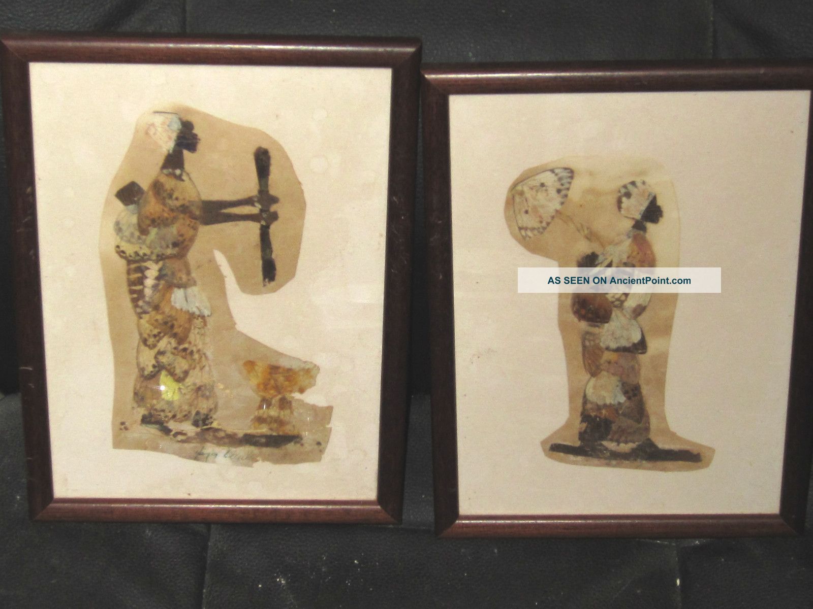A Pair Of African Butterfly Art Pictures Signed Jaja Wuko Other photo