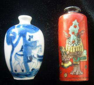 Two Fine 19th Century Chinese Porcelain Snuff Bottles. photo