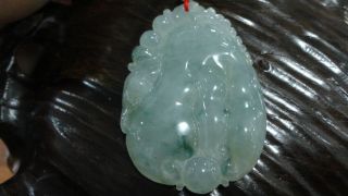 Chinese100% Natural Ice Green Grade A Jade Jadeite Pendant/bergamot/hand Carved photo