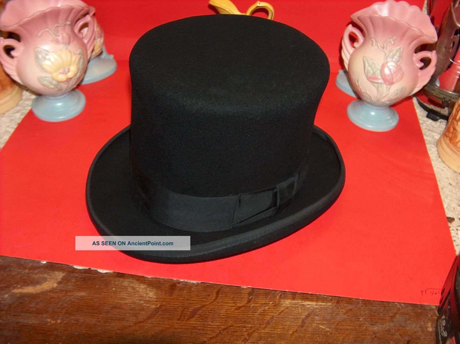 Vtg New York Hat Co.  Mad Hatter Wool Felt Formal Top Hat Magician A Party Hat Other photo