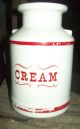 Vintage Red White Cream Jar Jug Crock Country Kitchen Bed Bath 7 